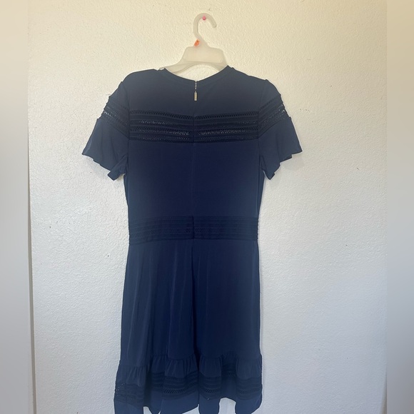 Mesh-Sleeve Ruffle-Hem Dress, Regular & Petite - Picture 4 of 5